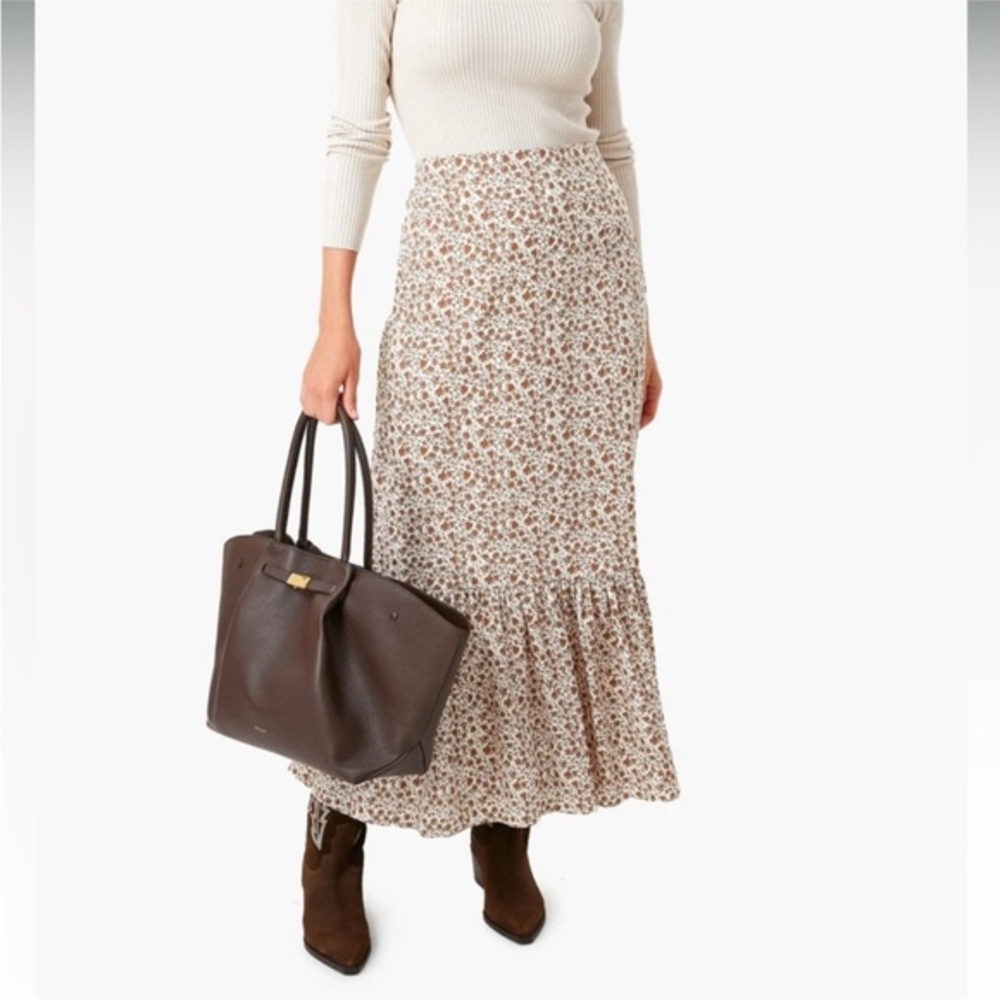 Tuckernuck Hyacinth House Brown Floral Tanner Maxi Skirt - size small